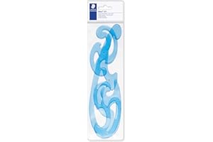 Staedtler Mars 571, Pistolets Burmester en plastique transparent avec bords anti-taches, Étui plastique avec 3 pistolets assortis, 571 40 WP