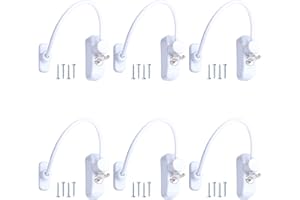 Seatecks 6 Pezzi Cavo Limitatore di Apertura Porta Finestra Finestre per Bambini Window Restrictor Lock Blocco Viti di Sicurezza del di Sicurezza con Chiavi-Bianco