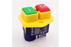 COJJ-Interrupteur à Bouton-Poussoir 1PC KJD17B Interrupteur de Bouton 22 0V-240V 16A 5 Switch Power Tool -Pin