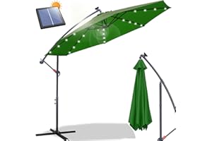 Daromigo Sombrilla de 300/350 cm con manivela | Sombrilla con soporte | Sombrilla de jardín, protección UV de aluminio | Sombrilla de mercado impermeable para jardín