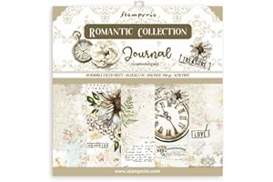 STAMPERIA INTERNATIONAL, KFT Diario Stamperia-Mini Scrapbooking Pad-Romantico Journal, Carta, Multicolore, 8 x 8 inches