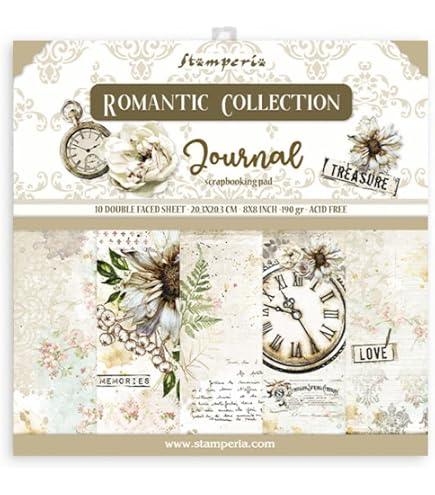Papier Double Face Motifs - Lot De 20 Feuilles - 20,3x20,3 Cm - 180 G/m² - Pour Scrapbooking