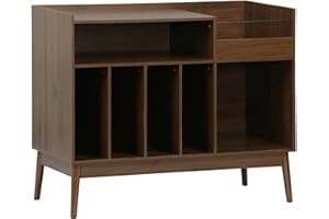 sweeek - Mueble Vintage de Vinilo con decoración de Madera, Nepal, L 100 x A 48 x A 81,5 cm