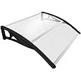 VOUNOT Front Door Canopy Outdoor Awning, Rain Shelter for Back Door, Porch, Patio, Window, 100 x 80 cm, Black