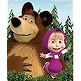 APM Masha & The Bear Wall Sticker Fully Waterproof Vinyl Sticker self Adhesive for Living Room, Bedroom, Office, Kids Room 12X18 inches (MB11)