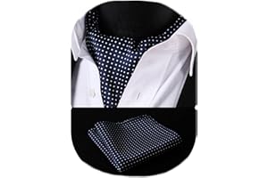 HISDERN Corbata Ascot y Pañuelo Para Hombre Conjunto Corbatas Con Pañuelos Paisley Floral Regalo Boda Elegante Clásico Para Fiesta Business