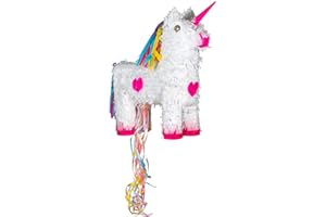 Fax Potato Unicorn Pull String Cardboard Pinata - Fill Your Own Kids Party Accessory Decoration - W44cm x D13cm x H50cm