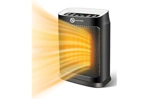 Maxesla Stufetta Elettrica Basso Consumo, 1500W Termoventilatore Ceramica, 2 Modalità di Temperatura, Protezione il Surriscaldamento e Ribaltamento, per Camere o Bagno, Regalo per Famiglia