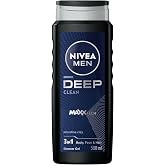 NIVEA MEN Erkek Deep Darkwood Banyo ve Duş Jeli 500 ml,Derinlemesine Temizlik,Bakımlı Cilt,V&uuml;cut,Y&uuml;z ve Sa&ccedil; İ&ccedil;in,Ferah Koku,A