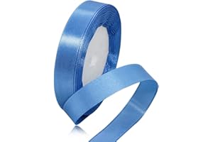 XMASOLD Seeblau Satinbands 15mm Breit, 22 Meters Schleifenband, Geschenkband für Geschenkverpackungen, DIY Handwerk, Blumensträuße, Nähprojekte, Schleifenherstellung, Geburtstags- und Hochzeitsdekorationen