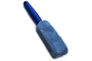 DIOCHE Szczotka do Felg, Szczotka do Czyszczenia kół Samochodowych Mikrofibra Długa Rączka Miękkie Narzędzie do Czyszczenia Felg Wielokrotnego Użytku do Myjni Samochodowej (Niebieski)