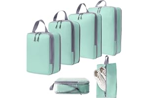 VCUMTER Zestaw kostek do pakowania do walizki i plecaka, 6-częściowy organizer podróżny, torba na bagaż, bagaż podróżny, niebieski