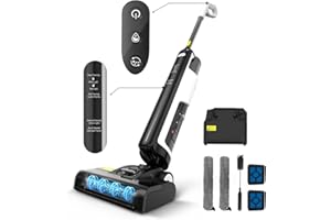 VOZASCLY W12SE Aspirapolvere Lavapavimenti Senza Fili, Lavasciuga Lava e Aspira Pavimenti, Autopulente, Autonomia, Autonomia 45 min, Anti-intreccio capelli, Disinfezione Elettrolitica, 1.15L Doppio Serbatoio
