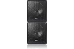 Vonyx SWA15 Active PA Subwoofer Pair - Dual 15-Inch Powered 1200W Bass Bin Speakers with Adjustable Low-Pass Filter, Phase Control for DJ, Disco, Live Music Events & Mobile Performances