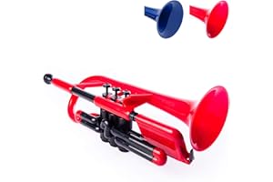 PINSTRUMENTS pCornet Plastic Cornet with Carry Bag 2B and 4B Mouthpiece - Bb Student - Red