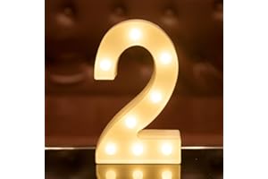 FOCUX LED Number Lights Sign Light Up Number Lights Sign for Night Light Wedding Birthday Party Battery Powered Christmas Lamp Home Bar Decoration