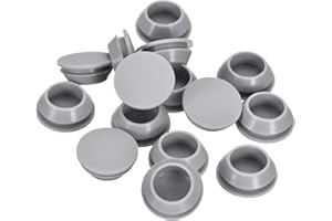 ‎QUARKZMAN QUARKZMAN 15 Stück Silikonstopfen, runde Gummistopfen zum Einrasten in 18-19mm Löcher, wasserdichte Lochstopfen für Metallrohre, Möbel-Endkappen, Grau