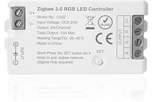 THUNGCIT ZigBee 3.0 LED-Controller C03Z RGB-LED-Streifenbirnen-Dimmer Kompatibel mit Echo Plus Home-Kit Zigbee Hub Bridge erforderlich DC5-24V