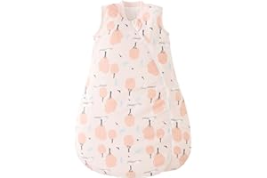 Duomiaomiao Śpiwór niemowlęcy 2,5 tog, śpiwór dla niemowląt całoroczny, bawełniany śpiwór dla niemowląt, ciepły śpiwór dla niemowląt, zimowy śpiwór dla niemowląt (różowy-2,5 tog/L)