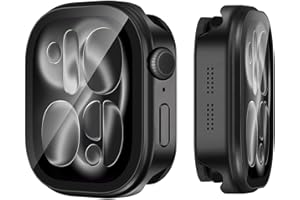 Suphart 3 in-1 Metal Cover Compatible with Apple Watch Series 11/10 Case 42mm for Women Men, Ultra-thin Lightweight Built-in Screen Protector for iWatch Series 11/10 42mm (Black)