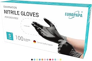 EUROPAPA 100x Nitrilhandschuhe Box Einweghandschuhe, Einmalhandschuhe, Untersuchungshandschuhe, Nitril Handschuhe, puderfrei,