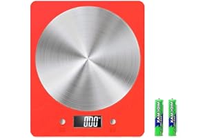 pjp electronics Kitchen Scale, Digital Food Weighting Scale 11lb/5kg Electronic Cooking Food Scale, Weighing Scales, Accurate, for Home, for Kitchen (Red)