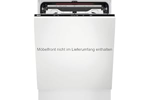 AEG Vollintegrierter Geschirrspüler 60 cm, Spülmaschine Serie 5000: AirDry Kein Nachtrocknen, Energieklasse B, Besteckschublade, personalisierte Zeit-Steuerung, 44 dB, Wasserstopp, 14 MG, FSE7572AP