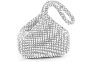 BELICOO Rhinestone Evening Bag, Women Sparkly Clutch Bag Bling Evening Aluminum Beaded Handbags for Prom Wedding Party Engagement