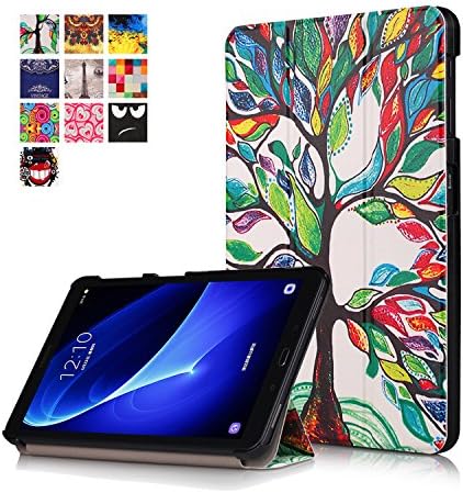 Samsung Galaxy Tab A 10.1 SM-T580 T585 Case - DHZ Multi-Viewing Ultra Slim Lightweight Smart Shell Stand Cover with Auto Sleep/Wake Feature for SM-T580 T585 10.1 Inch Tablet,Lucky Tree
