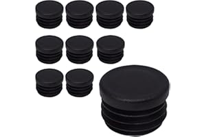 SKIR'CO Lot de 10 inserts de tubes ronds de 28 mm, bouchons de poteau de clôture en plastique noir, bouchons de tuyau, noir RAL 9005