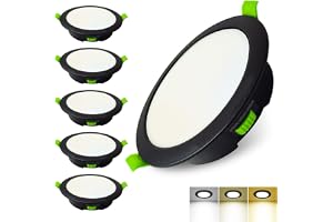 Sweier dimbar infälld LED-spotlight 230V, 7W 600LM infällda takspotlights, varmvitt 3000K neutralt vitt 4500K Kallvitt 6000K svart IP44 LED-spotlight för badrum kök vardagsrum, set om 6