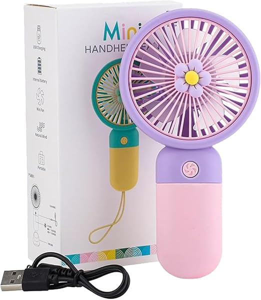 BETSU Portable Rechargeable Mini Fan | 400mAh USB Handheld Small Fan with 3 Speed Modes | Silent Personal Pocket Cooling Fan for Travel, Office Desk, Makeup, Ki