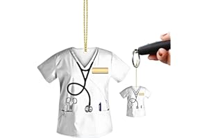 MOXEUPON Pendentif de voiture en acrylique - Décoration intérieure de voiture - Pendentif de rétroviseur en forme d'uniforme d'infirmière - Couleurs vives - Décoration intérieure de véhicule pour poignée de