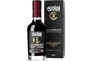 I Solai Di San Giorgio, Vinagre Balsámico de Módena I.G.P. Monovarietal Allambrusco, Elaborado con Uvas 100% Italianas, Ideal para Aliñar Carnes Rojas, Quesos Maduros, Pescado Crudo, Verduras, 250 ml