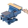 5 Inch Vices for Workbench, Heavy Duty Table Top Vice Swivel Workshop Bench Vice Clamp, Universal Rotatable Engineer Table Workbench Vice Clamp for Tool Clamping Fixing (5 Inch 6KG)