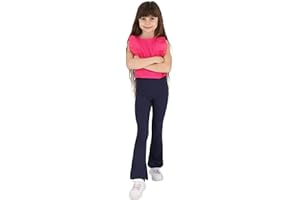 Leggings Empire Pantaloni a Zampa Bambina Bootcut I Pantaloni da Ragazza in Cotone Elastici Flare Leggings Zampa Elasticizzati Svasati in Tessuto Pantaloni da Ballo | Gamba Lunga Taglie 6-13 Anni