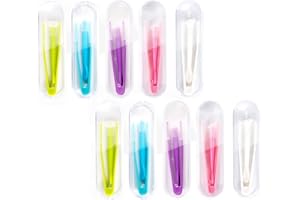 AWAVM Juego de 10 pinzas para lentes de contacto, juego especial de pinzas para lentes de contacto, removedor de maquillaje, pinzas para ventosas, multicolor, Estuche de belleza