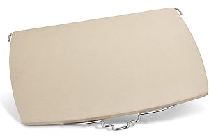 Enders Pietra refrattaria per Pizza in Cordierite rettangolare inclusa struttura di sostegno in acciaio inox - Compatibile con modello di griglia a gas Enders Urban - Accessori per il barbecue #8602