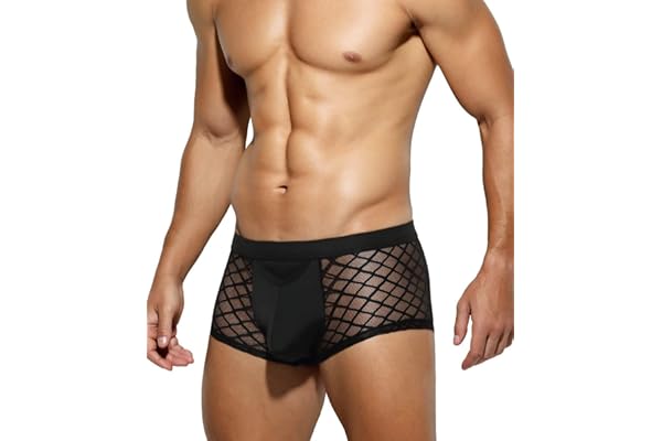 Casey Kevin Boxer Transparent Homme Mesh Boxershorts sous-Vêtement Shorty Caleçon