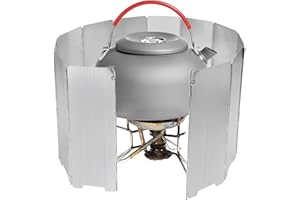 VAIAV Paravientos Paellero, 12 Placas Plegable Cortavientos Camping Gas, Paravientos Cocina Camping con Bolsa