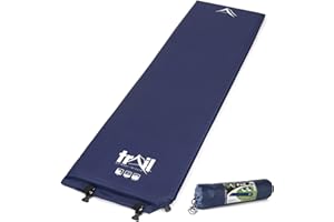 TRAIL OUTDOOR LEISURE Trail Inflatable Single Camping Mat, Self-Inflating, 5cm Thick Memory Foam, Lightweight Sleeping Mattress, Carry Bag
