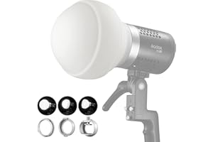 Godox ML-CD15 - Kit de cúpula de difusión (3 anillos adaptadores incluidos), difusor de luz de flash plegable para ML30 ML30Bi ML60 ML60Bi V1S V1C V1N V1O V1F V850III V860III TT685II