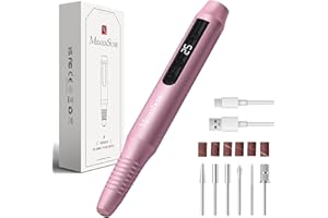 MelodySusie Cordless Nail File,PC180G Electric Nail Drill for Acrylic Gel Nails 25,000RPM Professional Portable Nail Efile Manicure Pedicure Polishing Tool with Nail Drill Bits,Sanding Bands, Rose