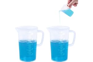 NIZIRIOO Misurino Trasparente, Misurini Graduati per Liquidi, Misurino in Plastica, Misurino di Plastica per Misuratore Laboratorio Becher, 2 Pezzi Misurino Graduato Trasparente