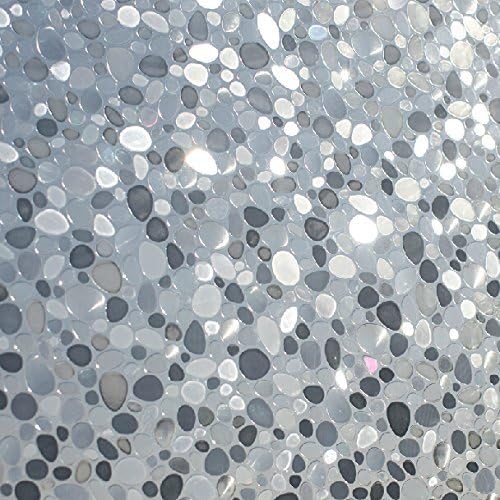 Nokozan G301 3D Static Cling Window Film Pebble Decorative Glass Stained Films, 23.6 by 78.8 inchs