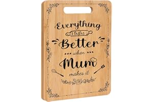 DEARLIVES Gifts for Mum, Mum Birthday Gifts from Daughter Son, Bamboo Cutting Board, Special Mother Presents for Christmas, Mother’s Day, Birthday, Thanksgiving (Mom)