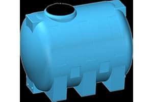 ROTOTEC Serbatoio RINFORZATO polietilene 5 mm tipo orizzontale 1000 litri - FORI STAMPATI e FILETTATI acqua potabile alimenti blu cisterna