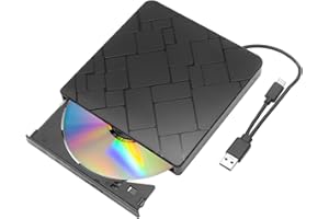 Custom Catch External Blu Ray Drive, USB 3.0 and Type-C Blu Ray Burner Portable Blu Ray DVD/CD/BD Player, Optical Bluray Drive Compatible with Windows XP/7/8/10/11 Macos