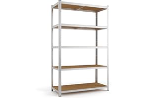 Monzana® Étagère Charge Lourde 5 Niveaux 180x90x40cm Étagère métallique modulable Max 875kg Rangement Garage Atelier