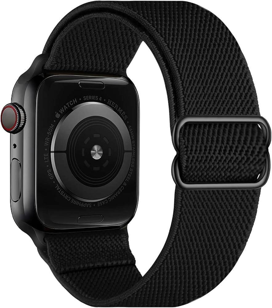Minesk Apple Watch için Uyumlu Bilek Kalınlığına Göre Ayarlanabilir Yumuşak Kumaşlı ve İnce Görünümlü Dayanıklı Sık Dokuma Kumaş Kordon